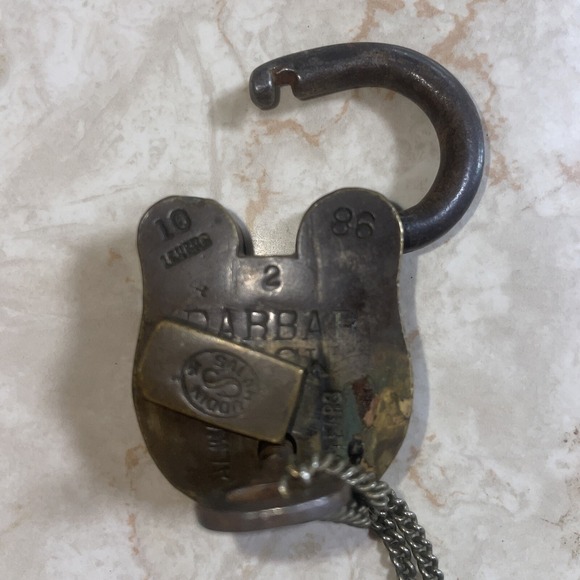 WORKING Vintage Brass‎ & Steel 10 Lever Padlock And Key Darbar Lock Salahuddin